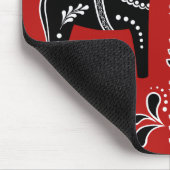 Dalaの黒くか白い民俗馬かフォークのFriesian マウスパッド (コーナー)