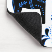 Dalaの黒くか青の民俗馬かフォークのFriesian マウスパッド (コーナー)