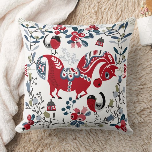 Dala馬の枕 クッション (ブランケット)