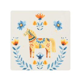 Dala horse メタルプリント