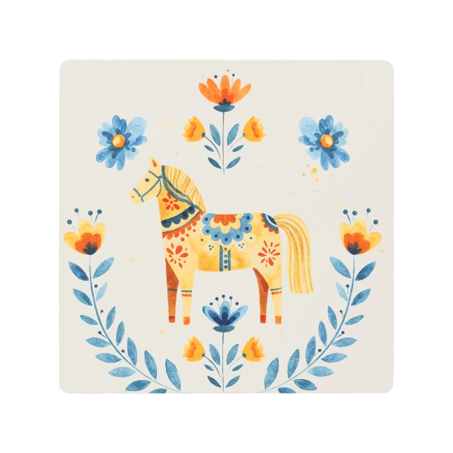 Dala horse メタルプリント (正面)