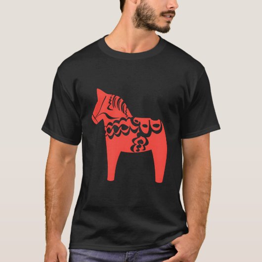 Dala Horse Dalarna Swedish Sweden Sverige Tシャツ (正面)