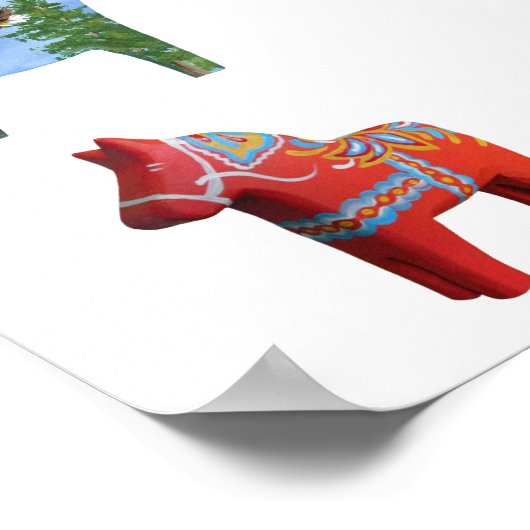 Dala Horse Poster ポスター (角)