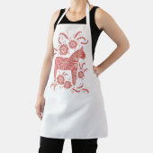 Dala Horse Red and White Swedish Design エプロン (インサイチュ)