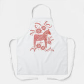 Dala Horse Red and White Swedish Design エプロン (正面)