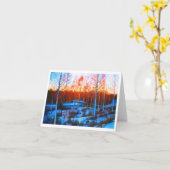 Dalarnaの凍結する流れ カード (黄色い花)