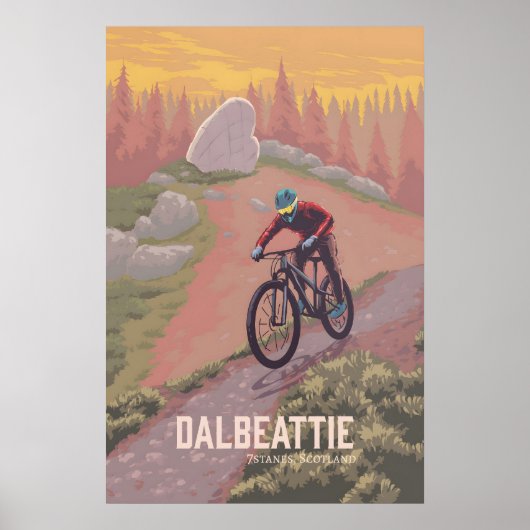 Dalbeattie Mountain Biking Travel Poster ポスター (正面)