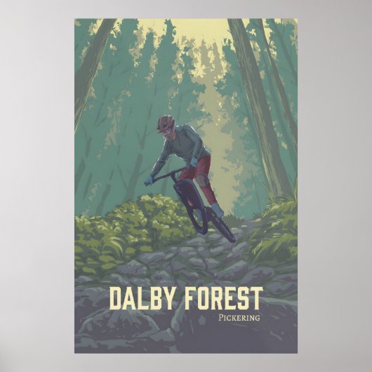 Dalby Forest Mountain Biking Travel Poster ポスター (正面)