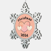 dalDesignNZによるツリーの装飾 スノーフレークピューターオーナメント (右)