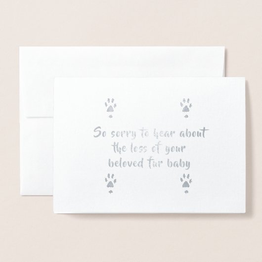 dalDesignNZによるドッグ悔やみや弔慰カード 箔カード (封筒付き正面)