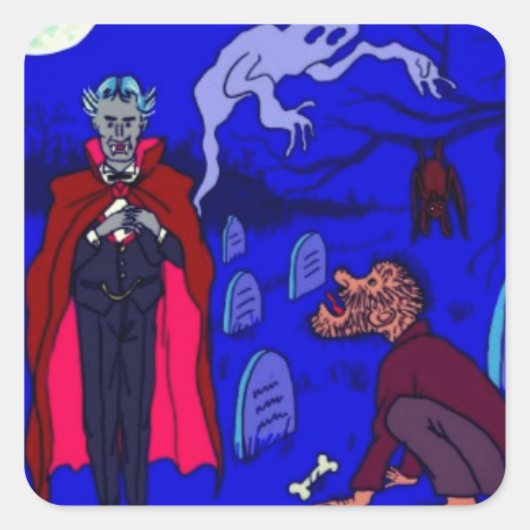 dalDesignNZによるハロウィーンステッカー スクエアシール (正面)