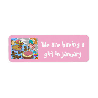 dalDesignNZによる1月の女の子のステッカー ラベル