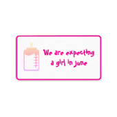 dalDesignNZによる5月のシールで女の子を期待 ラベル (正面)