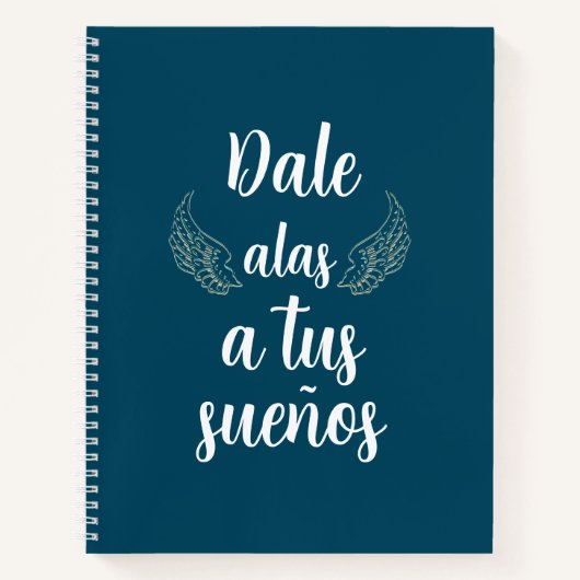 Dale alas a tus sueños Bullet journal Turqueza ノートブック (正面)