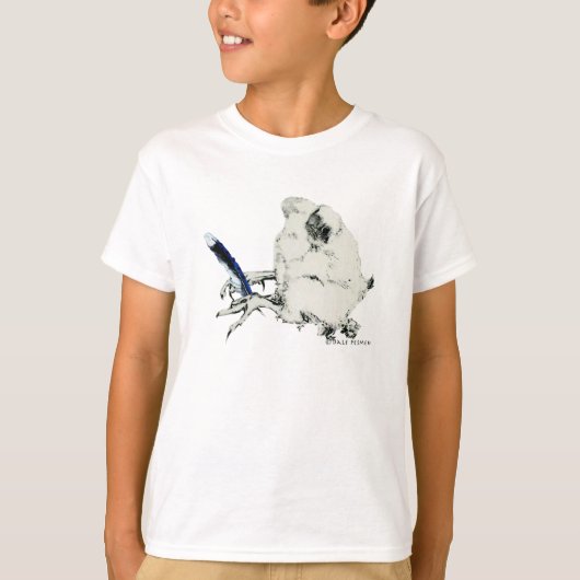 Dale Bluejay – キッズリンガーTシャツ Tシャツ (正面)