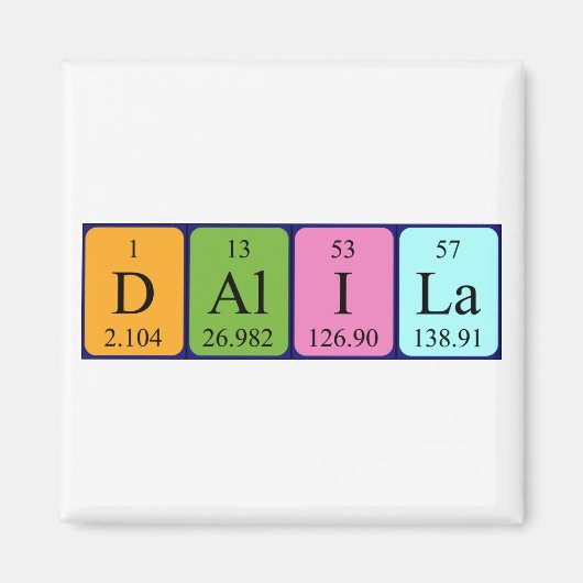Dalila周期表名磁石 マグネット (正面)