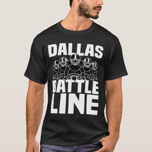 DALLAS BATTLE LINE - テキサス フットボール Tシャツ (正面)