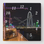 Dallas Evening Walk Wall Clock スクエア壁時計 (正面)