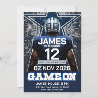 Dallas Football Birthday Invitation 招待状