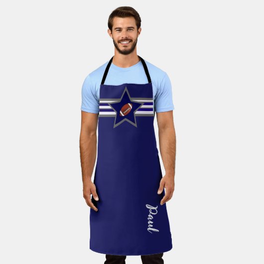 Dallas Football Fan Customizable Design エプロン (着用した状態)
