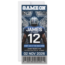 Dallas Football Ticket Birthday Invitation