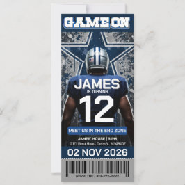 Dallas Football Ticket Birthday Invitation