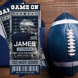 Dallas Football Ticket Birthday Invitation 招待状