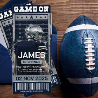 Dallas Football Ticket Birthday Invitation 招待状
