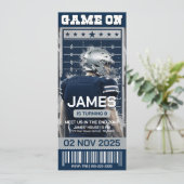 Dallas Football Ticket Birthday Invitation 招待状 (スタンド正面)