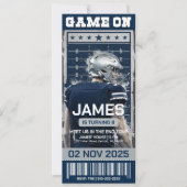 Dallas Football Ticket Birthday Invitation 招待状 (正面)