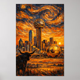 Dallas Golden Hour World Cup 2026 Van Gohn Art ポスター