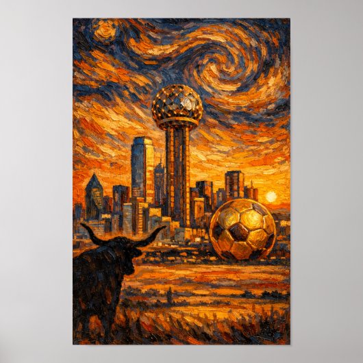 Dallas Golden Hour World Cup 2026 Van Gohn Art ポスター (正面)