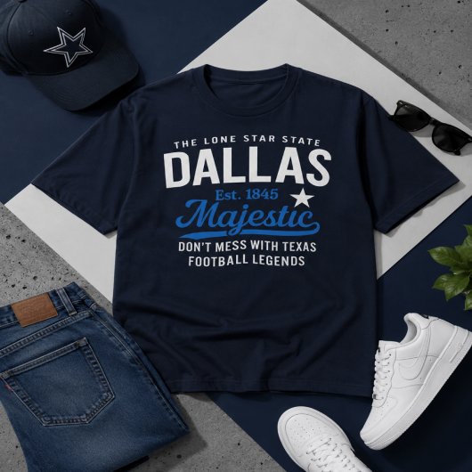 Dallas Majestic Football Inspired Graphic Tシャツ