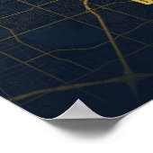 Dallas Map Print Gold Texas Poster Wall Art ポスター (角)