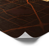 Dallas Map Print Heatwave Texas Poster Wall Art ポスター (角)