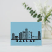 Dallas Postcard – Iconic Skyline Silhouette  ポストカード (スタンド正面)