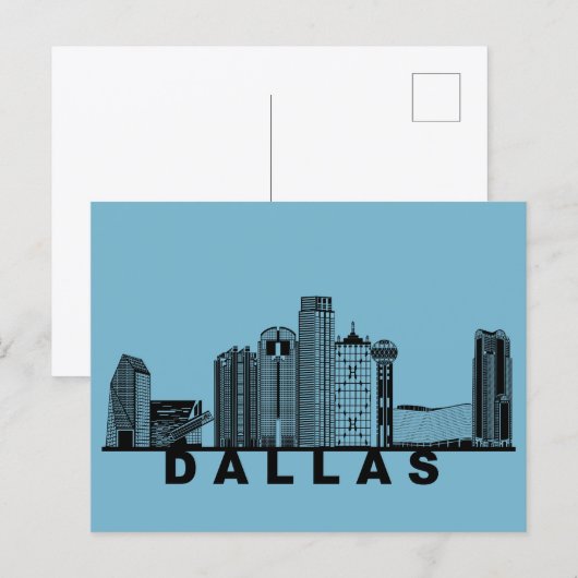 Dallas Postcard – Iconic Skyline Silhouette  ポストカード (正面/裏面)