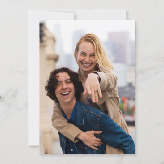 Dallas Skyline Destination Photo Wedding 招待状 (裏面)