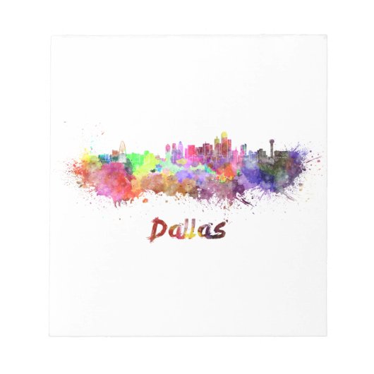 Dallas skyline in watercolor ノートパッド (正面)