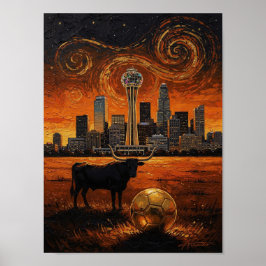 Dallas Skyline Longhorn World Cup 2026 Soccer  ポスター