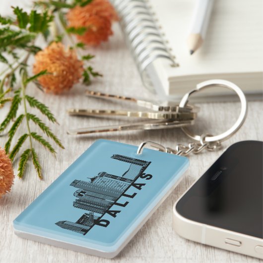 Dallas Skyline Silhouette  キーホルダー (正面右)