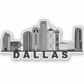 Dallas Skyline Silhouette  シール (正面)