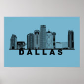 Dallas Skyline Silhouette  ポスター (正面)