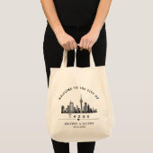Dallas Skyline Tote Bag – Custom Wedding favor トートバッグ (正面(商品))