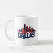 Dallas Skyline Watercolor Art Print – Texas City コーヒーマグカップ (左)