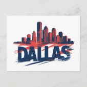 Dallas Skyline Watercolor Art Print – Texas City ポストカード (正面)
