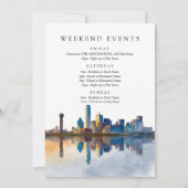 Dallas Skyline Watercolor Birthday Weekend 招待状 (裏面)