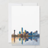 Dallas Skyline Watercolor Destination Wedding セーブザデート (裏面)