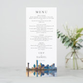 Dallas Skyline Watercolor Destination Wedding メニュー (スタンド正面)
