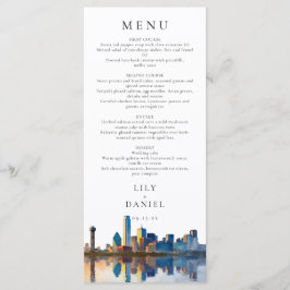Dallas Skyline Watercolor Destination Wedding メニュー
